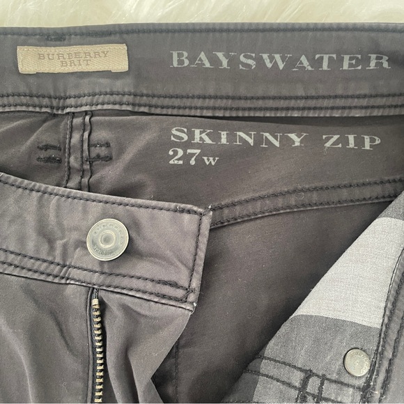 Burberry Bayswater Skinny Zip Pants, Dark Grey, Size 27 - Picture 3 of 10